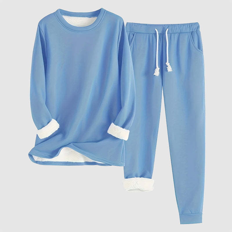 Women’s Two-Piece Homewear Set with Fleece Lining