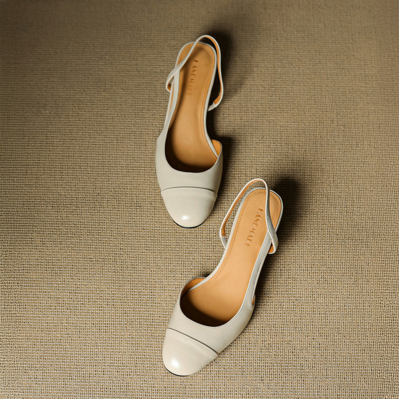 Chic Genuine Leather Slingback Heels