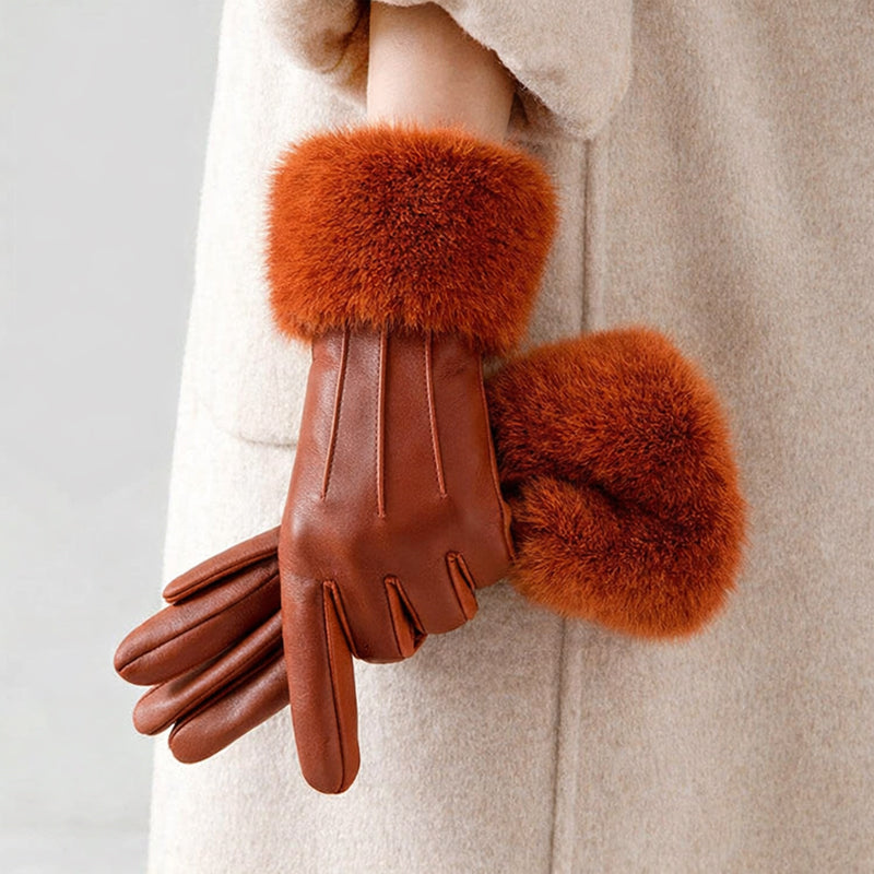 Chloé Montclair Gloves with Faux Fur Cuff