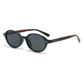 Compact Oval Sunglasses with Tinted Lenses