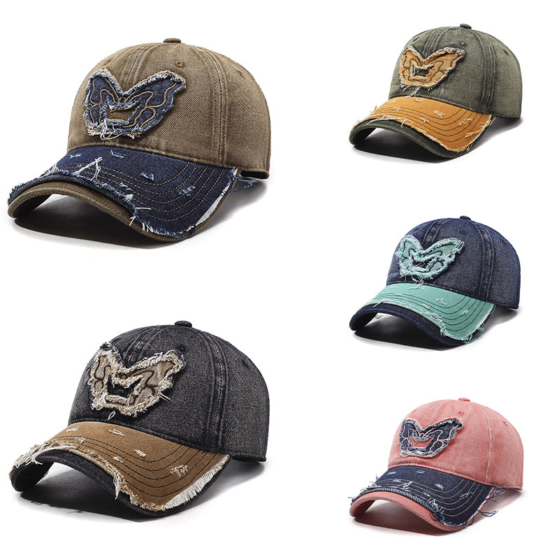 Retro Wings Denim Baseball Cap