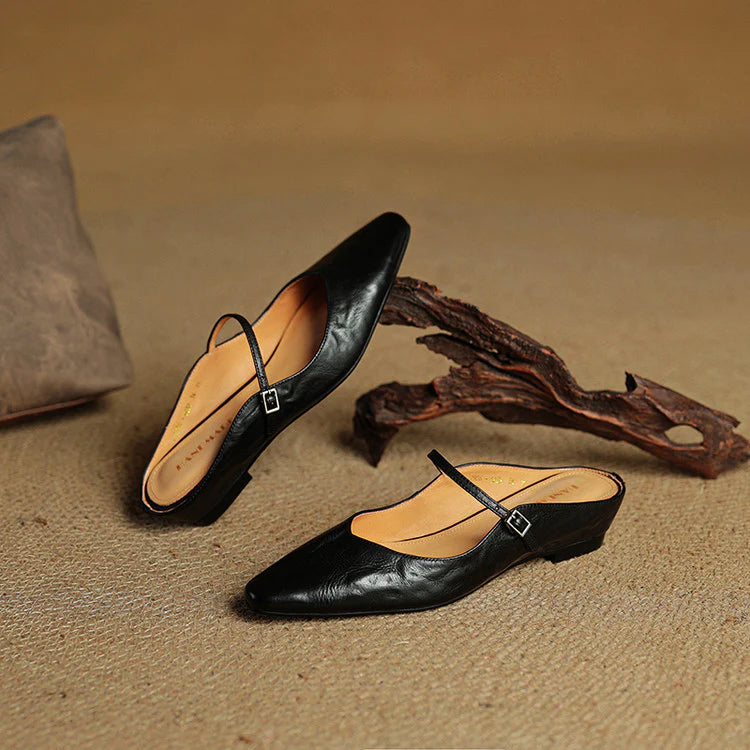 Elegant Genuine Leather Pointed Flats