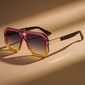 Geometric Frame Sunglasses with Double Bridge