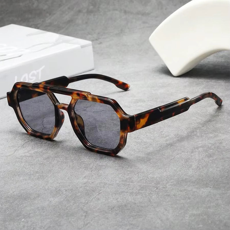 Geometric Navigator Sunglasses with Tinted Lenses