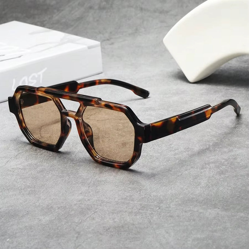 Geometric Navigator Sunglasses with Tinted Lenses