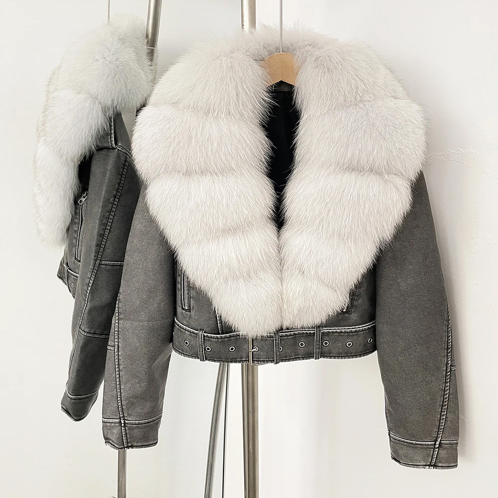 Marveil Fur Collared Aviator Jacket