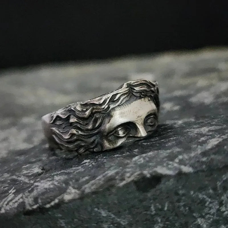 Mythology Inspired Half Face Adjustable Ring