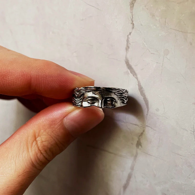 Mythology Inspired Half Face Adjustable Ring