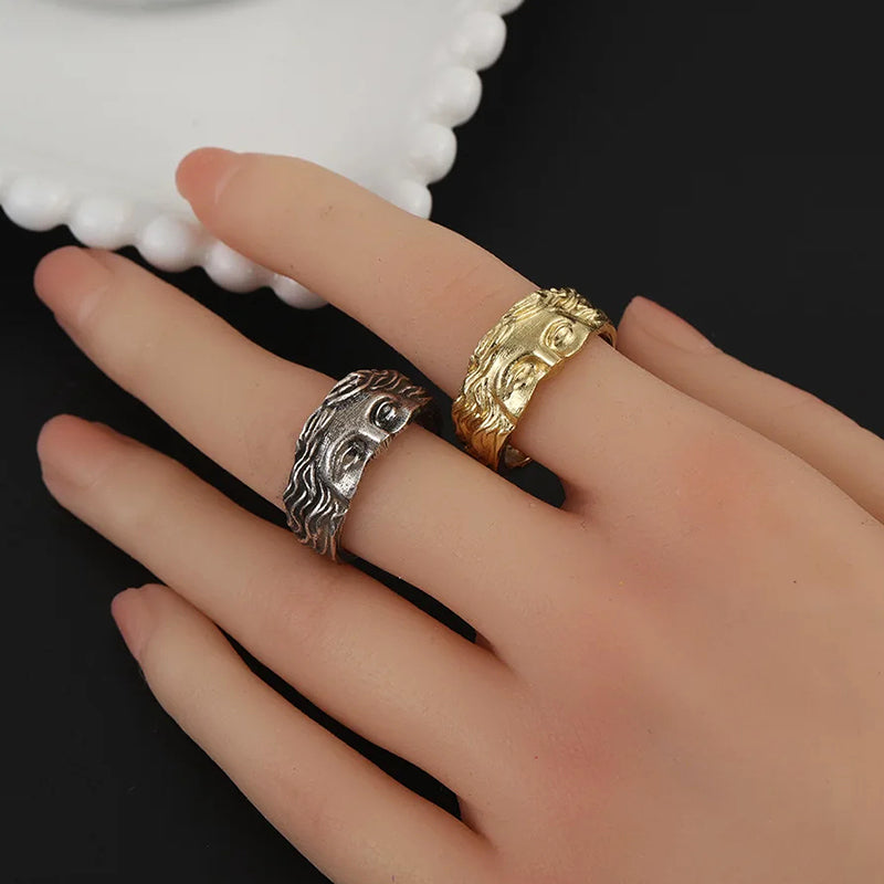 Mythology Inspired Half Face Adjustable Ring