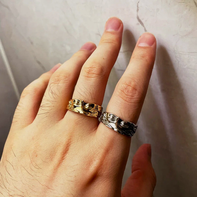 Mythology Inspired Half Face Adjustable Ring