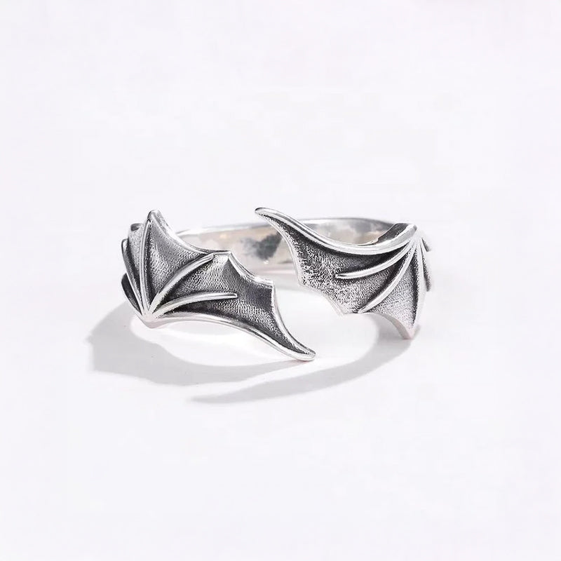 Open Band Ring with Textured Wing Detail