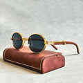 Oval Frame Sunglasses with Tinted Lenses