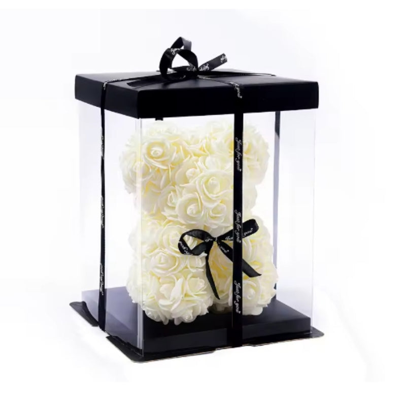 Rose Flower Teddy Bear with Gift Box
