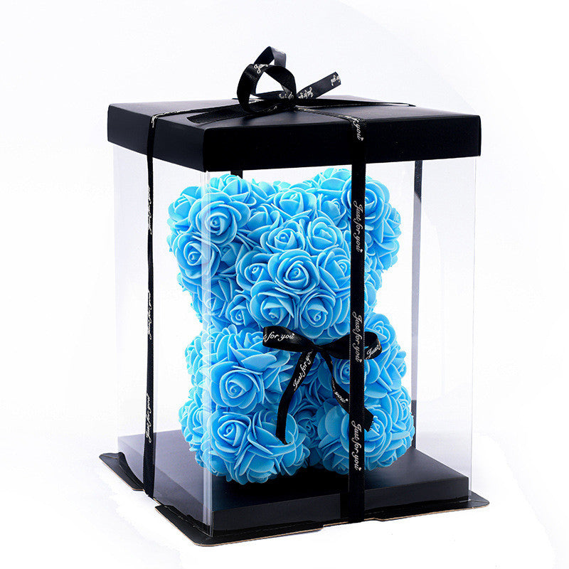 Rose Flower Teddy Bear with Gift Box