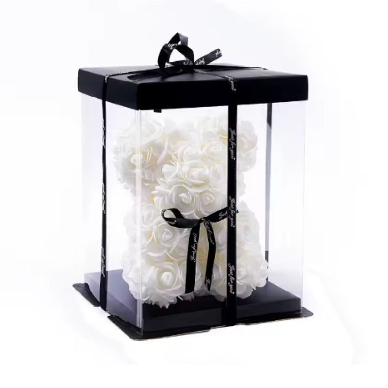 Rose Flower Teddy Bear with Gift Box
