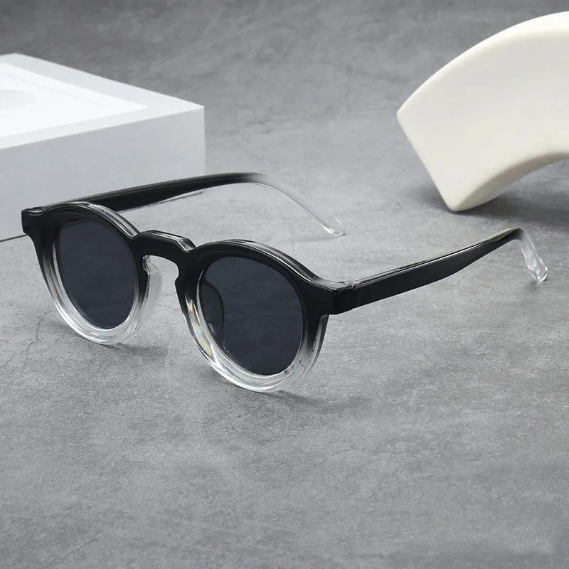 Round Frame Sunglasses with Color-Tinted Lenses