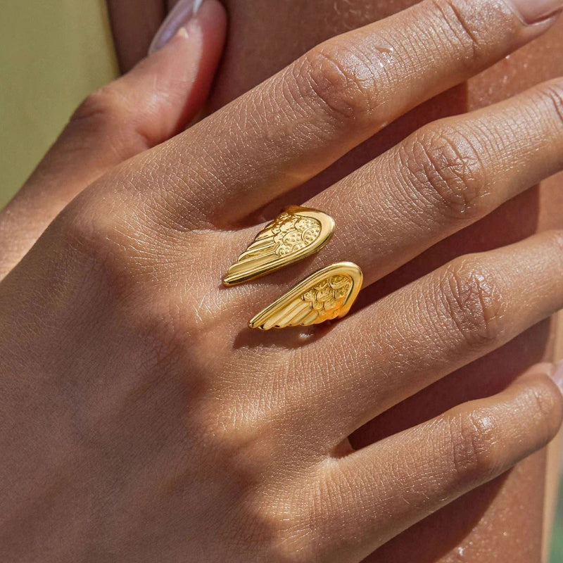 Angel Wings Open Cuff Ring