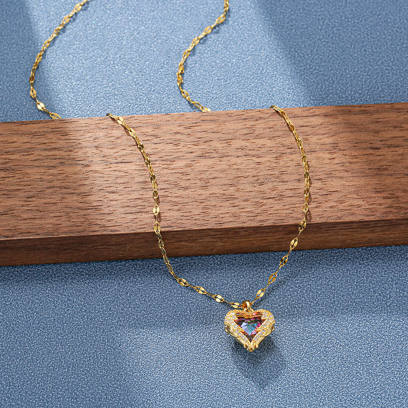 Sofia Amoretti Crystal Heart Pendant Necklace