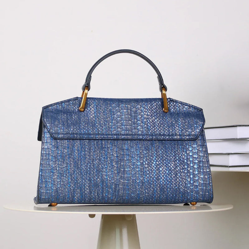 Valentina Rossi Genuine Leather Snake-Embossed Bag