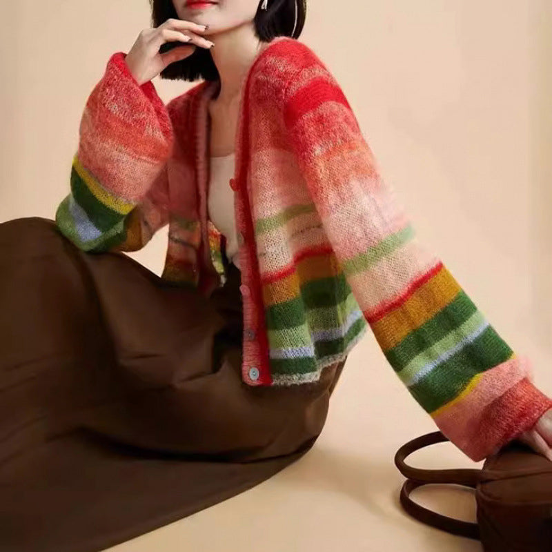Valentina Rossi Rainbow Knitted Cardigan