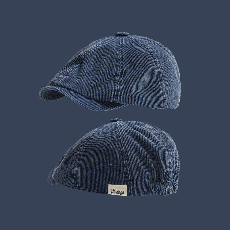 Vintage-Style Corduroy Newsboy Cap