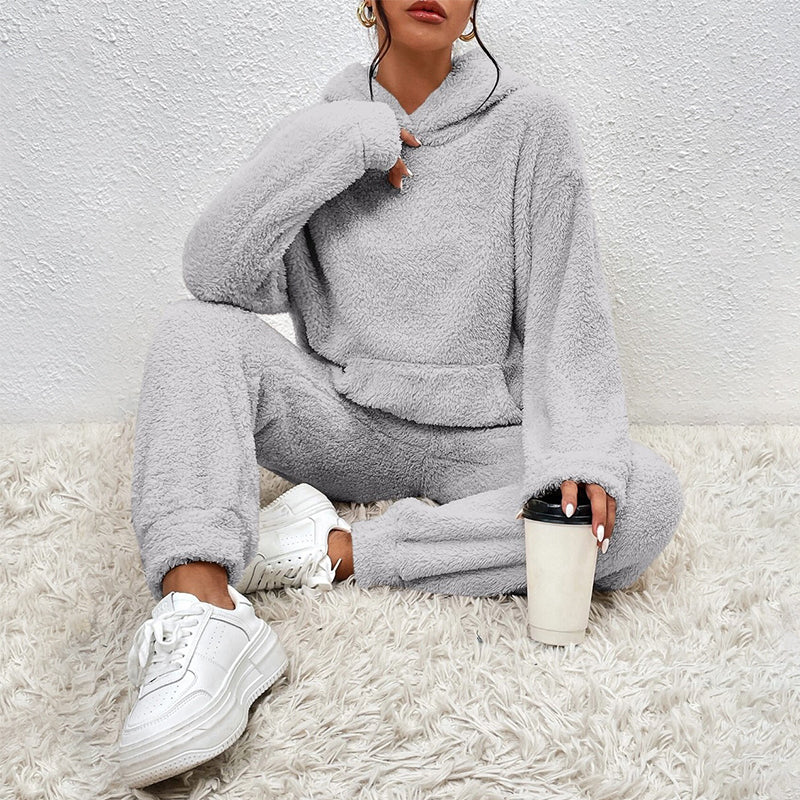 Women’s Plush Lounge Set with Hoodie and Relaxed Pants