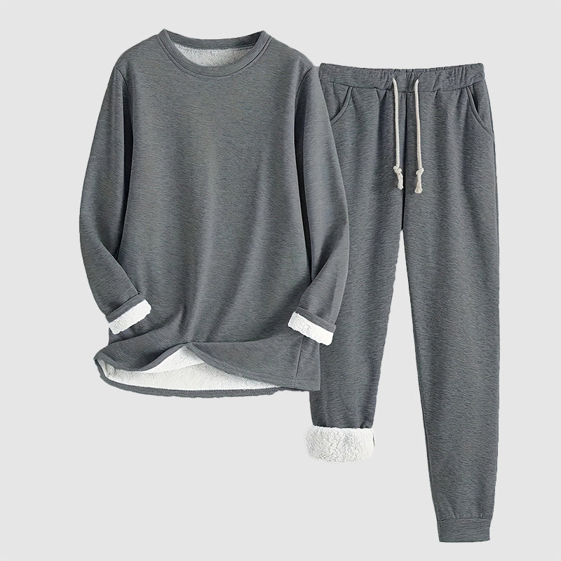 Women’s Two-Piece Homewear Set with Fleece Lining