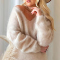 Soft Fluffy V-Neck Sweater for Women